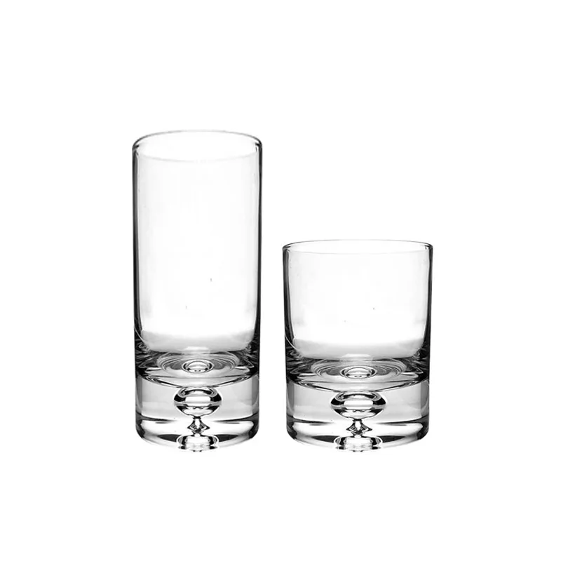 Hand Blown Soda-lime Bubble Bottom Lead-free Crystal Tumbler Glass