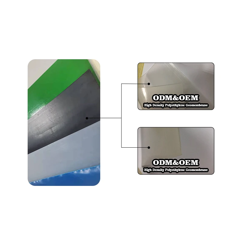 0.5mm 1.5mm 2.5mm texture HDPE ECB high density polyethylene geomembrane waterproof material