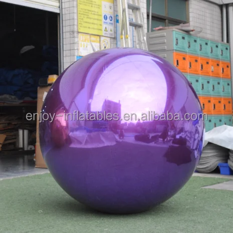 Large Custom Double Layer PVC Advertising Hanging Mirror Ball Sphere Reflective Balloons Inflatable Mirror Ball