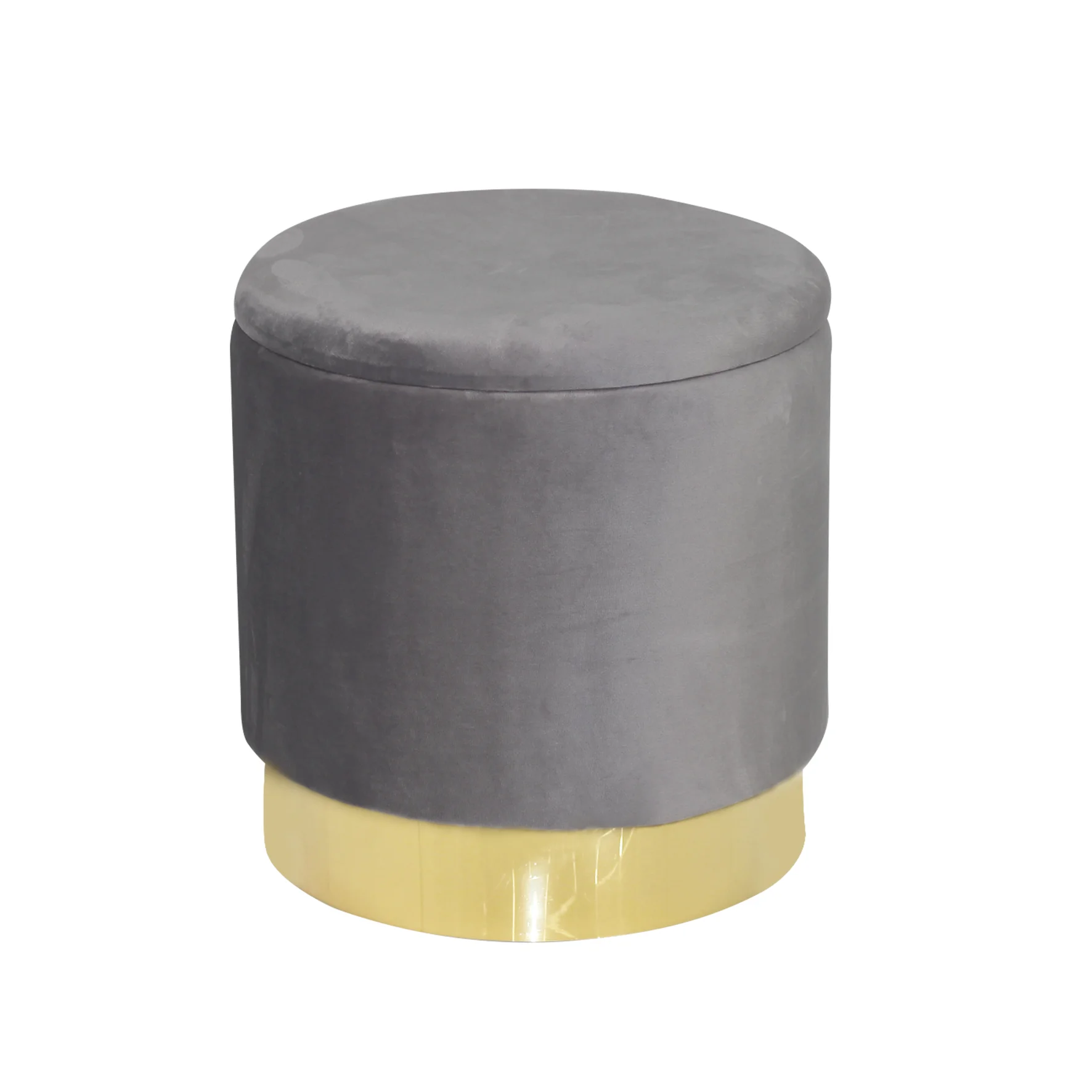 
Simplify home Velvet foldable storage round ottoman box with removable lid 
