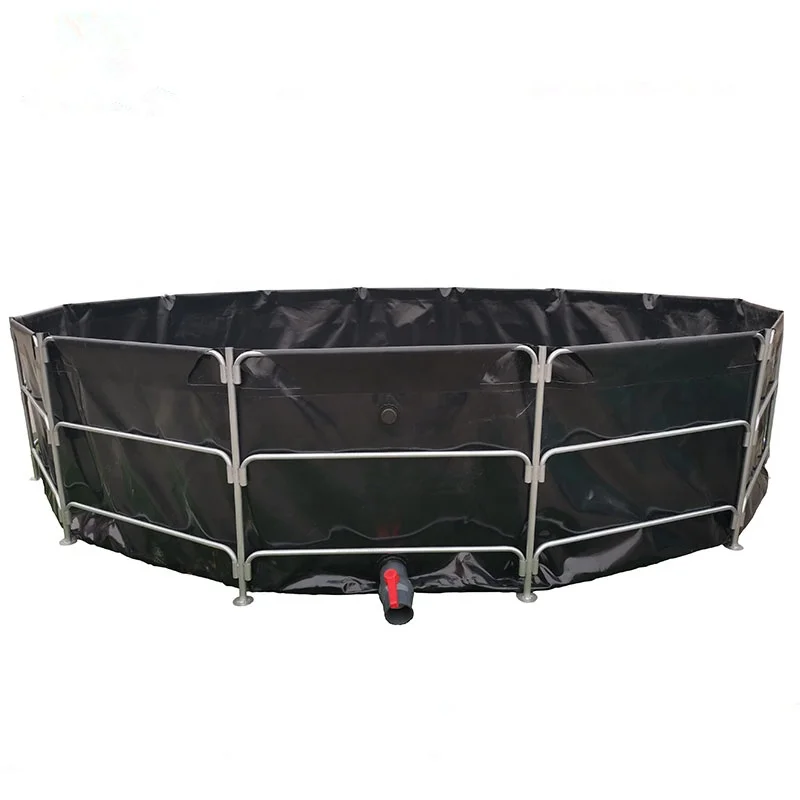 Movable farming fish tank PVC fishing poly tank customized raised fish ponds emergency storage frame water tank for firefighting