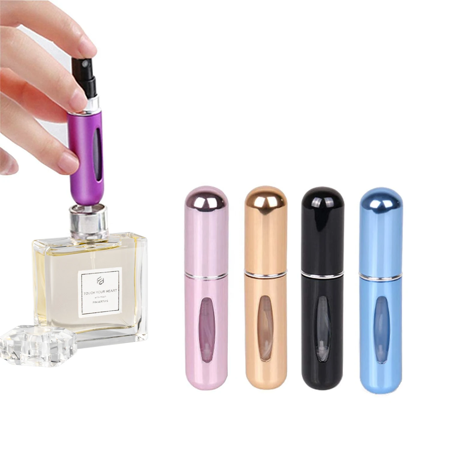 Stock 10ml 5ml Pocket Small Travel Size Tester Portable Mini Refillable Perfume Atomizer Bottle