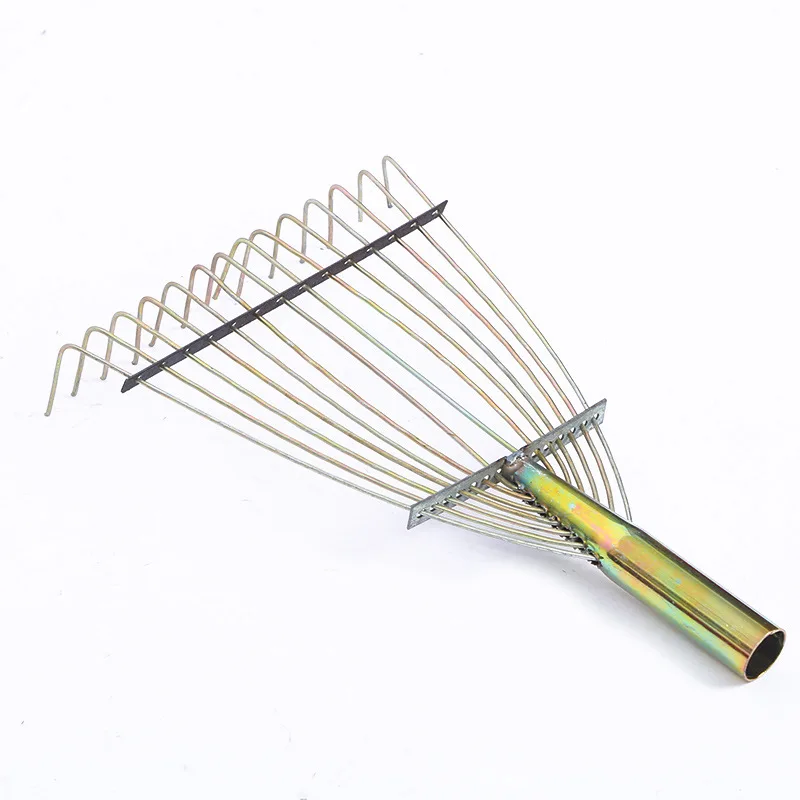 Straight Pins Garden wire stainless steel high efficiency telescopic multi-tooth garden wire rake farmland Steel wire rake