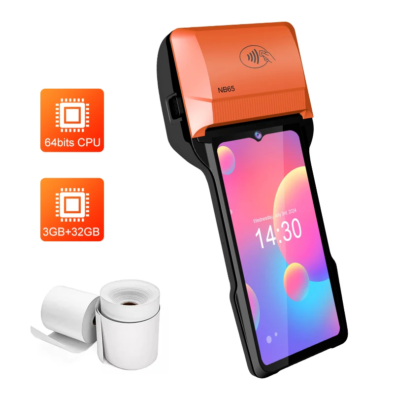 3 + 32 ГБ 6 5 дюймов все в одном Android 14 Nfc ридер термопринтер Noryox NB65 мобильный портативный Pos-терминал 64 бит