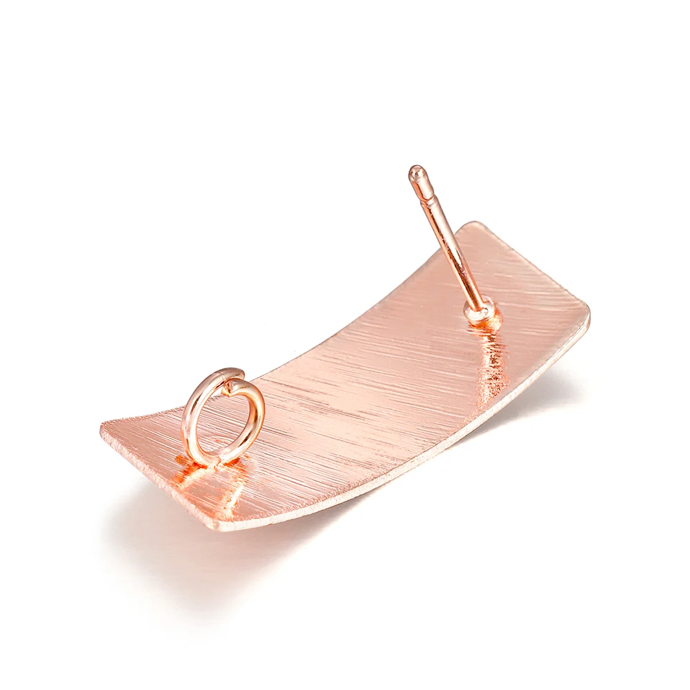 10sets/lot Gold Geometric Polygonal Earring Stud Earring Posts With Loop Connector For DIY Earring Jewelry Making Supplies