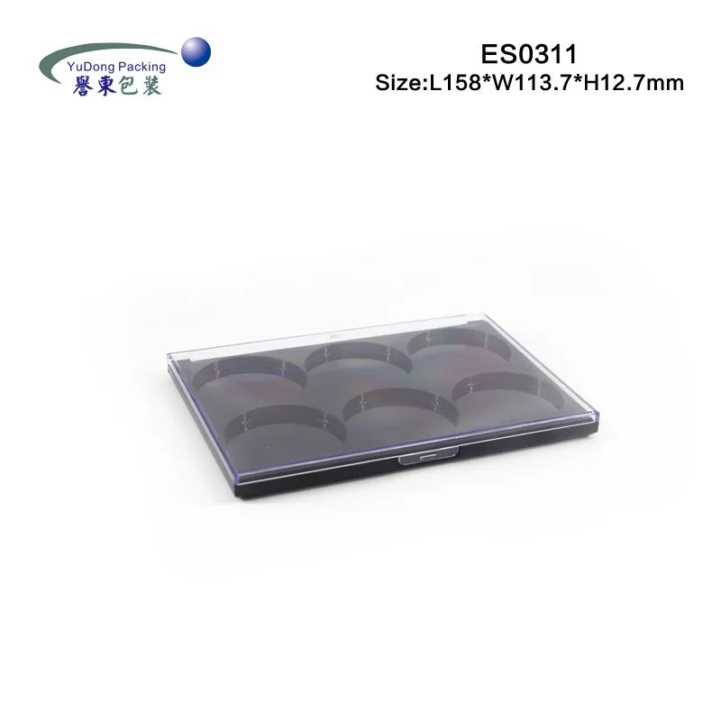 2021 refillable makeup palette with mirror empty multi colored plastic eyeshadow container compact case