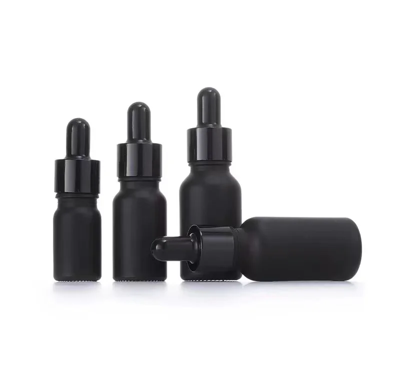 Matte black  Essential Oil bottle fine dropper 5ml 10ml 15ml in bluk