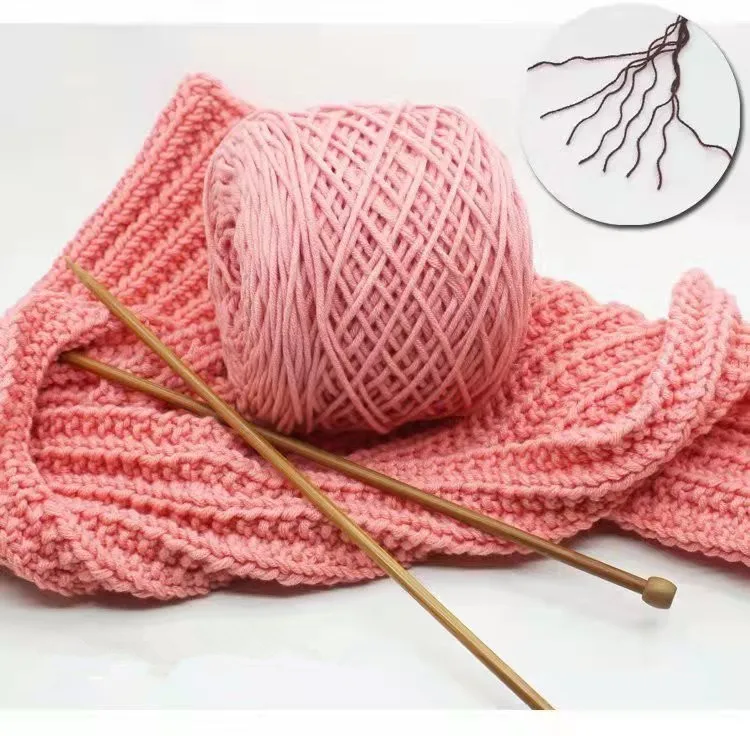 Factory Wholesale 200g roll Knitting Hand Crochet Acrylic Yarn Hollow Round Strand Baby Milk Cotton Ring Soft Fancy Tufting yarn