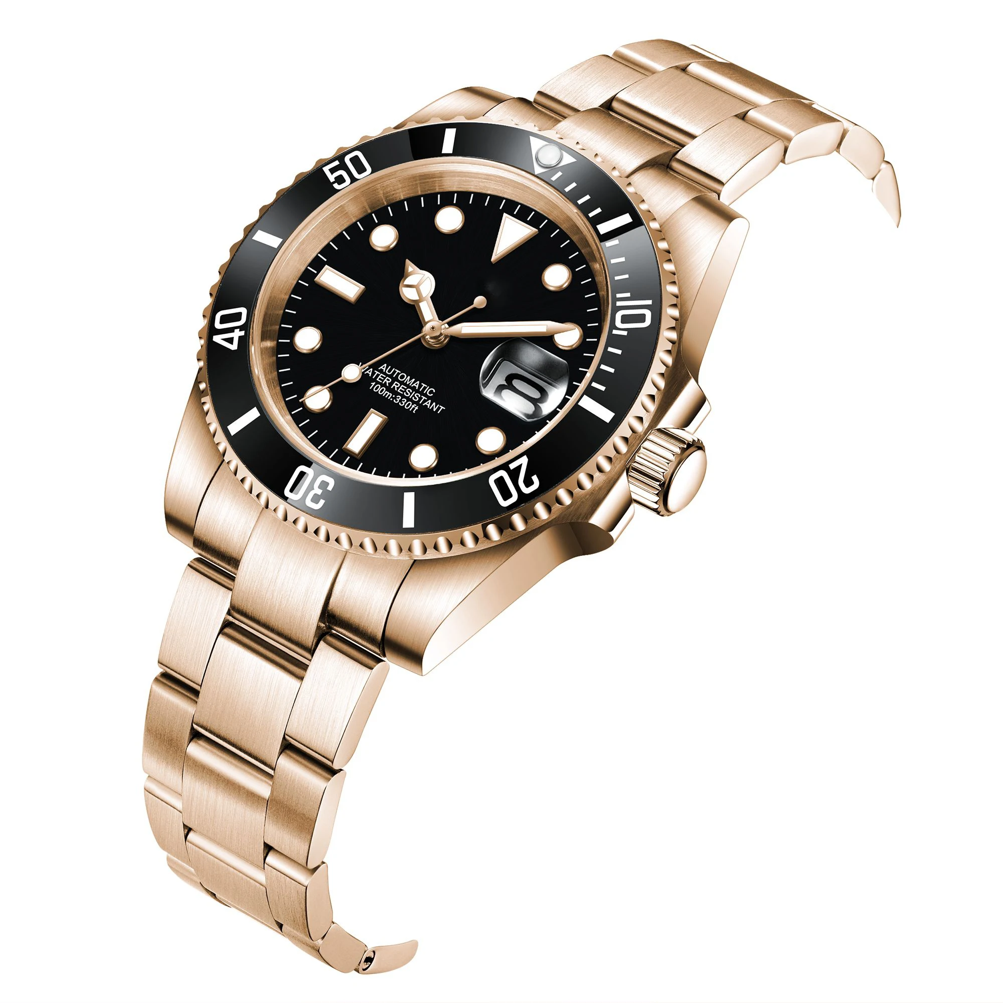 Corgeut Custom No Logo No Minimum Watch Luxury Sapphire Crystal Glass Miyota 20ATM Diver Golden Watch For Mens Automatic Watch
