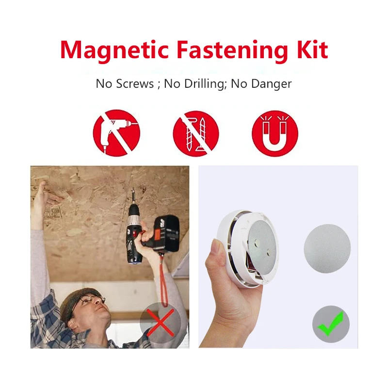 Smoke alarm accessories Diameter 70mm Smoke Detector Alarm Magnets Smoke Detector Magnetic Fastening Kit