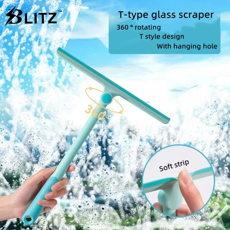 Household 360 Rotating Window Glass Scraper T Style Squeegees Cleaning Brush With Long Handle For Car Window Glass Mirror