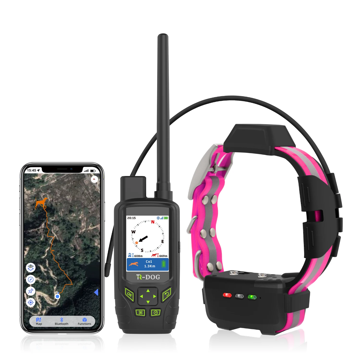 Waterproof for dog gps tracker collar for hunting without sim card Houndmate 100 for 20 dogs