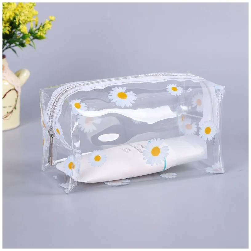 Custom LOGO PVC Cosmetics Transparent Bottled Storage Bags Travel Makeup Cosmetic Bags