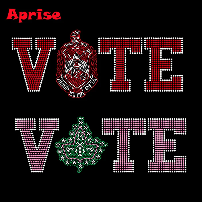 DST Rhinestone transfer vote  delta sorority sparkle AKA bling PHI  Rhinestone Diamond heat transfer