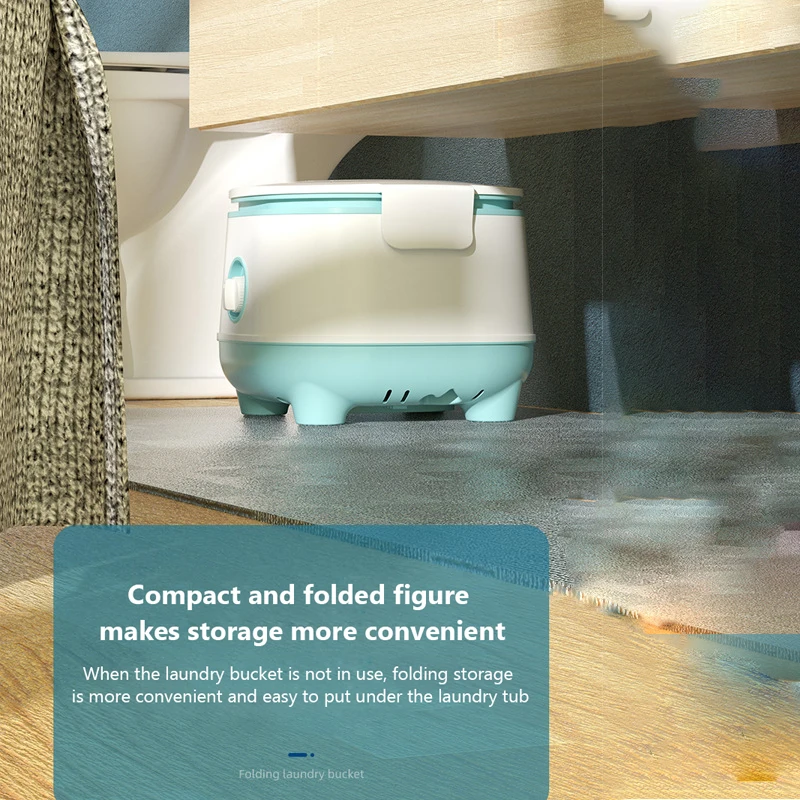 2022 Foldable Mini Fully-automatic Washing Machine Portable Folding with Spin