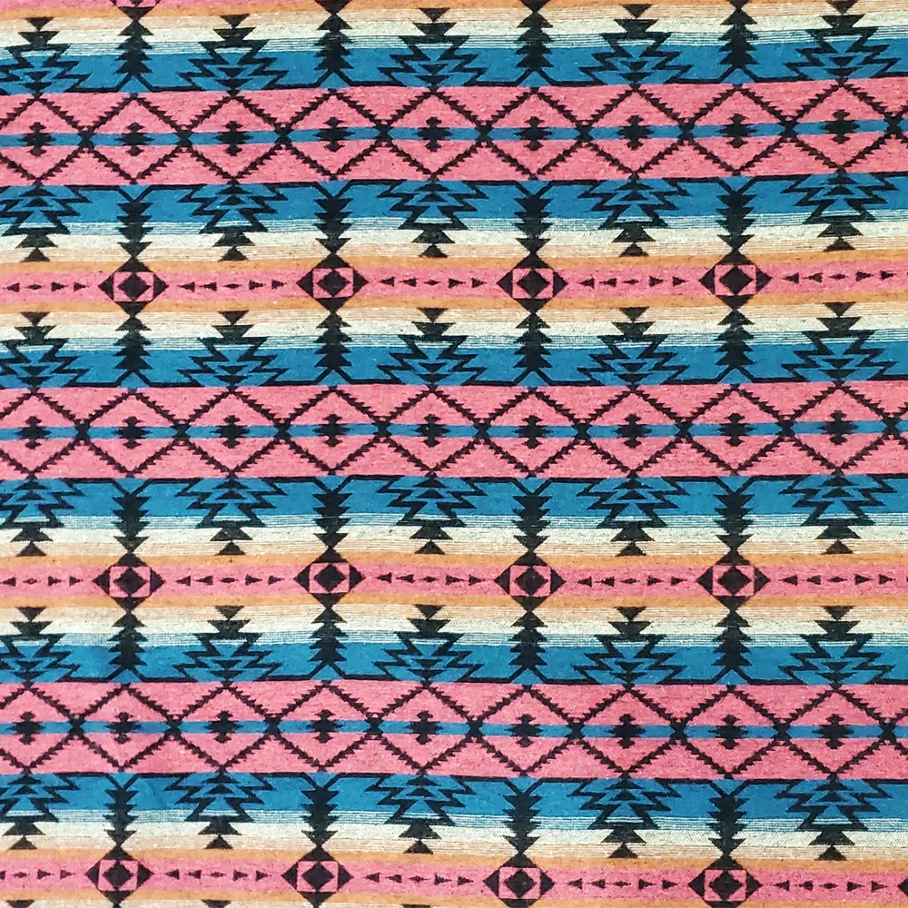 Factory Direct 2022 Wool Fabric Amazon Bohemian Geometric Aztec Design Navajo Pattern Wool Polyester Fabric for Coat Shawl