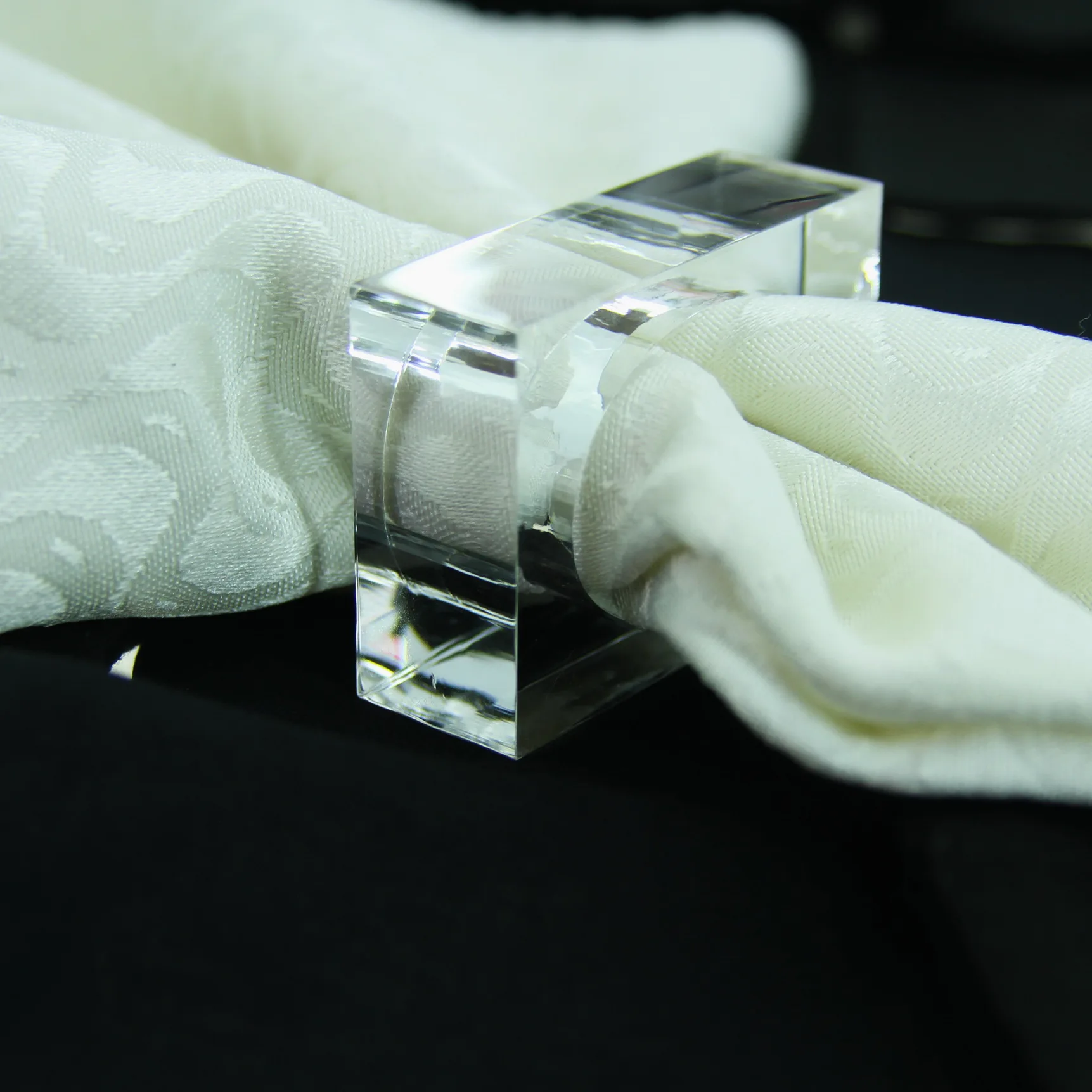 Кристаллическое акриловое квадратное кольцо для салфеток, декоративный держатель для салфеток qn20041401