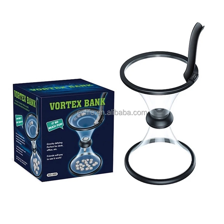 Wholesale Cheap Unique Gift Kids Money Saving Box Transparent Coin Vortex hourglass Piggy Bank