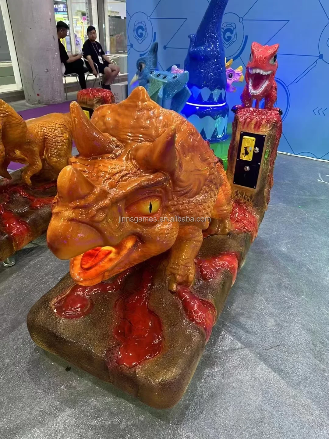 High Ultra Strong Transparency Quality Dino Kiddie Rides Amusement Park Coin Operated kids game machine Moving Dinosaur Ride
