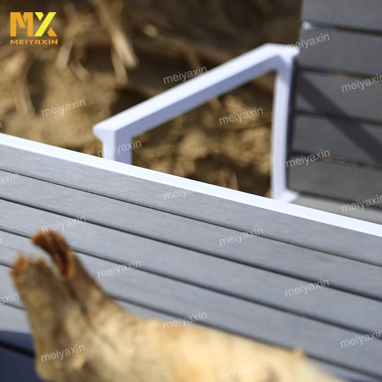 Modern Nordic Style Luxury outdoor waterproof aluminum garden dining armchair and table set for poolside courtyard Villa