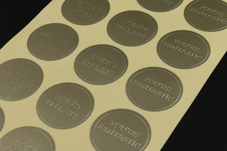 
Custom Label Printing Adhesive Copper Paper Gold Foil Round Seal Labels Embossed Logo Stickers 