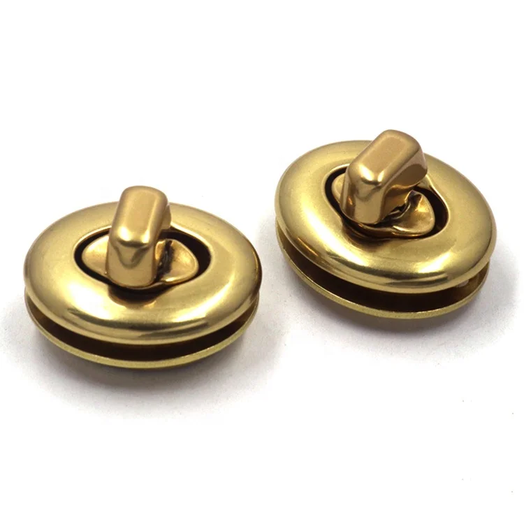 Luxury Bag Metal Hardware High Quality Bag Luggage Lock Accessories Solid Brass Turn Twist Lock Brass Bag Lock