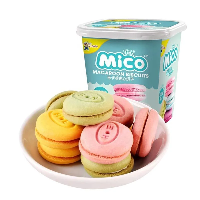 88g Macaron Sandwich Strawberry Yogurt Vanilla Matcha Flavor Exotic Snacks Cream Cookies Biscuits
