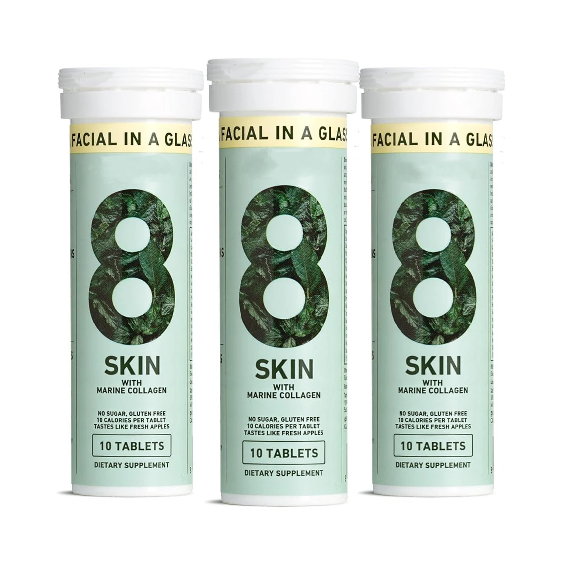 Private Label  Sugar Free Apple Flavor Marine Collagen and Biotin For Skin,Hair and Nail Health Support Effervescent Tablet