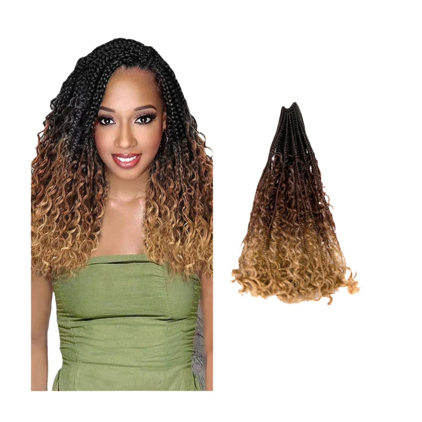 High Quality Wholesale 18inch 100g Goddess Faux Butterfly Curly Box Twist River Locs Hair for African