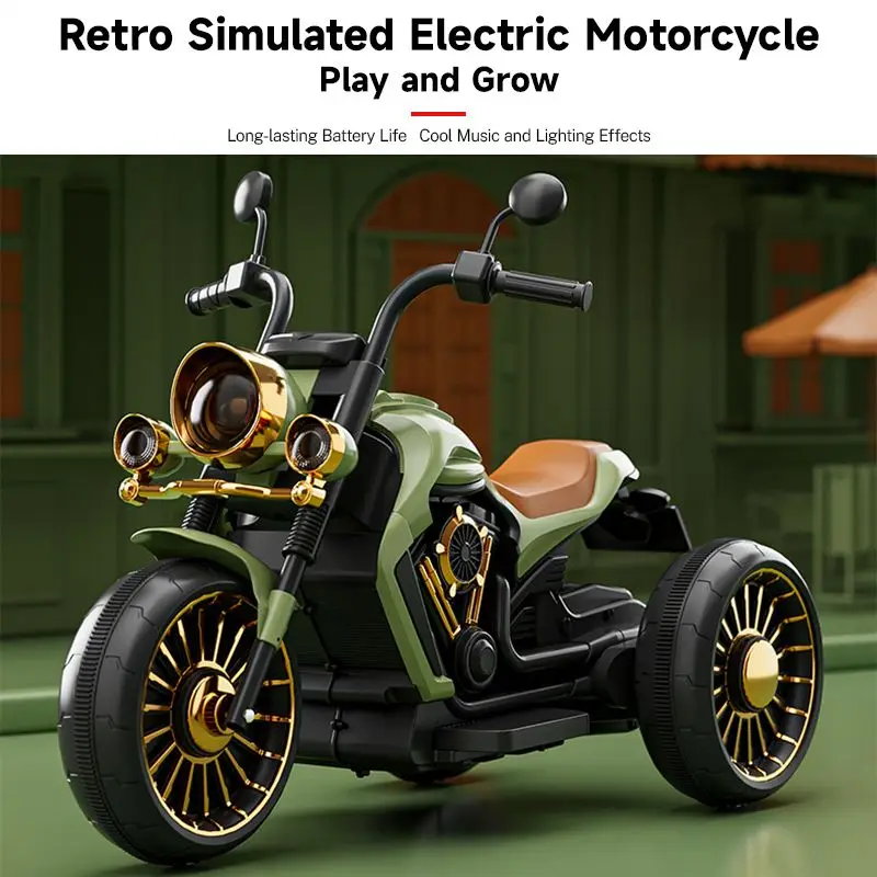 Wholesale Motorcycle Electric Bicycle Charging For 3 To 14 Age Retro Three Wheeled  Electric Motorcycle for kids To Drive