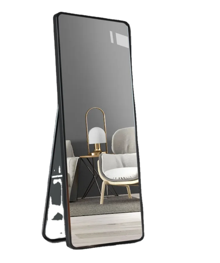 Ванная комната металлическая овальная рамка алюминиевое настенное зеркало