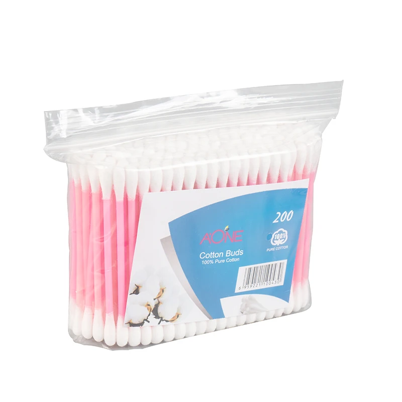 Cotton Swabs in polybag 200PCS absorbent Cotton buds colourful Stick