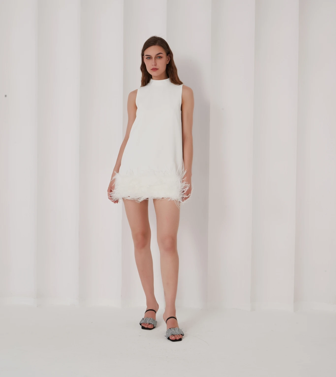 Wholesale 2022 New Arrival Custom Luxury Fashion Elegant feather Summer Midi Casual Dresses For Women Lady girl Summer Clothing