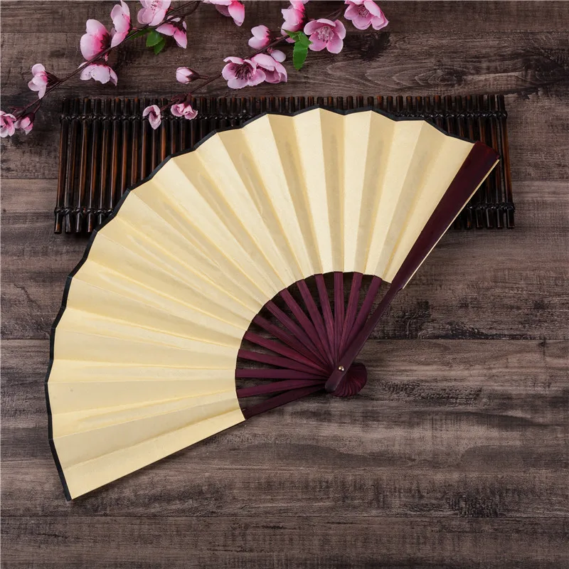 8inch/10inch Sublimation Blank Folding Polyester Bamboo Fan Bamboo Fabric Folding Hand Fan Customized