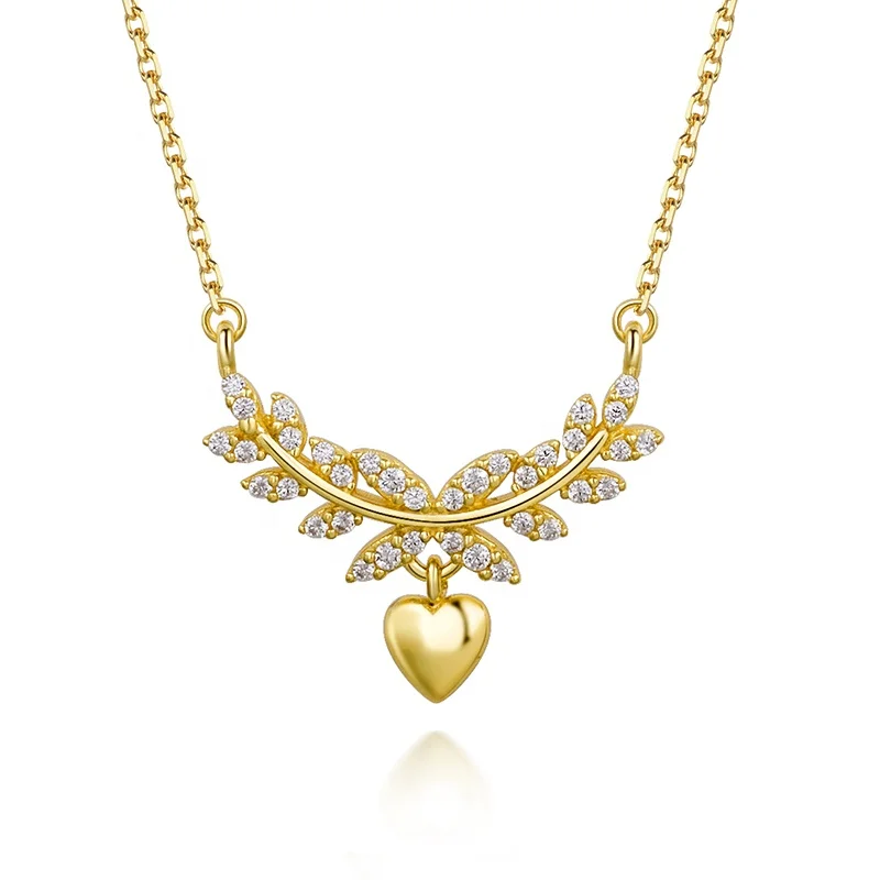 elegant genuine silver jewelry 925 necklace with stones