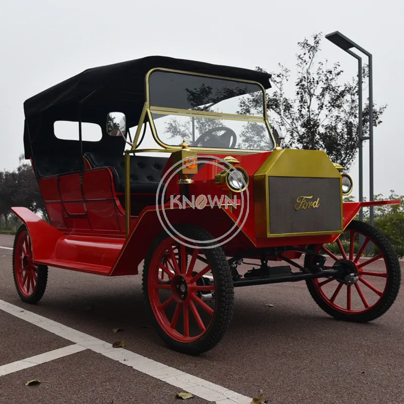 2024 Classic Retro Car for Golf Course Red Used Electric Golf Carts Viewing Celebration Truck for Sale