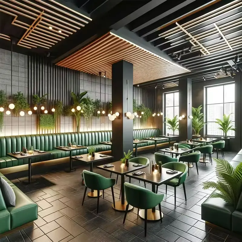 Light luxury leather u shape half round circle booth restaurant furniture fast food cafe tables and chairs