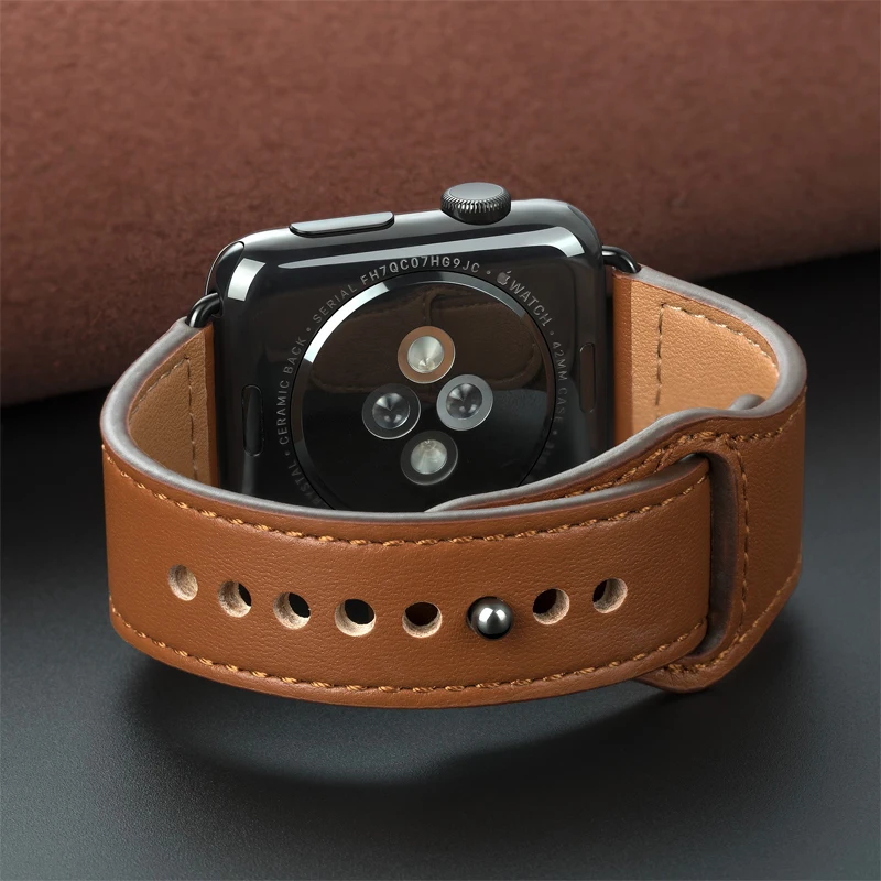  Ремешок для смарт-часов Apple watch ремешок часов из натуральной кожи сменный кожаный