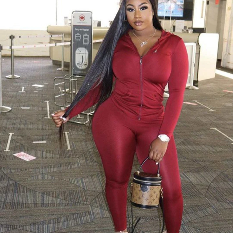 
2020 Ladies Blue Sports Apparel Woman Clothes Hoodie Long Sleeve Two Piece Set Women Clothing Tracksuit Joggers Suit Set 