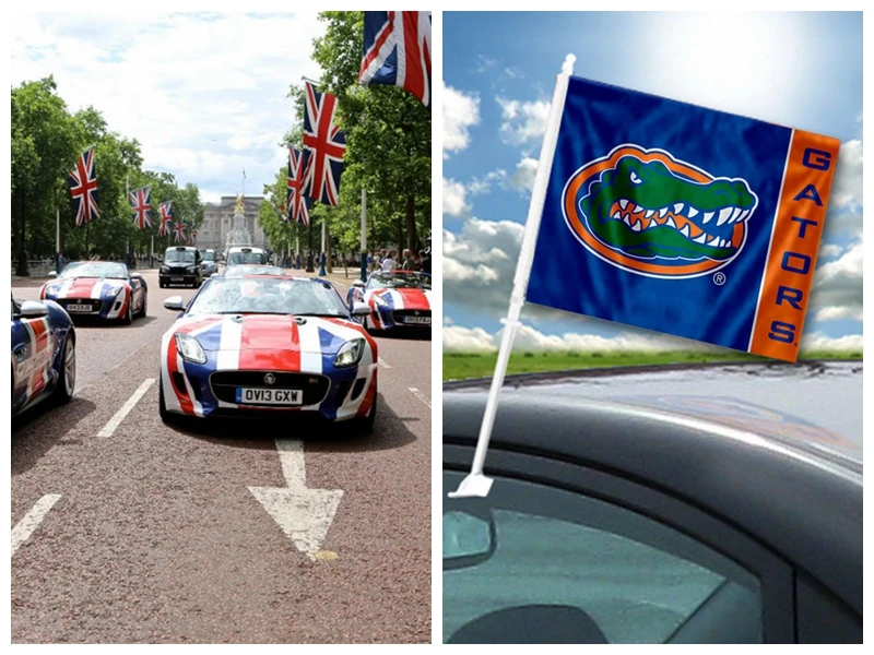 30x45 CM Saudi Arabia car window Polyester flag with plastic pole customizable