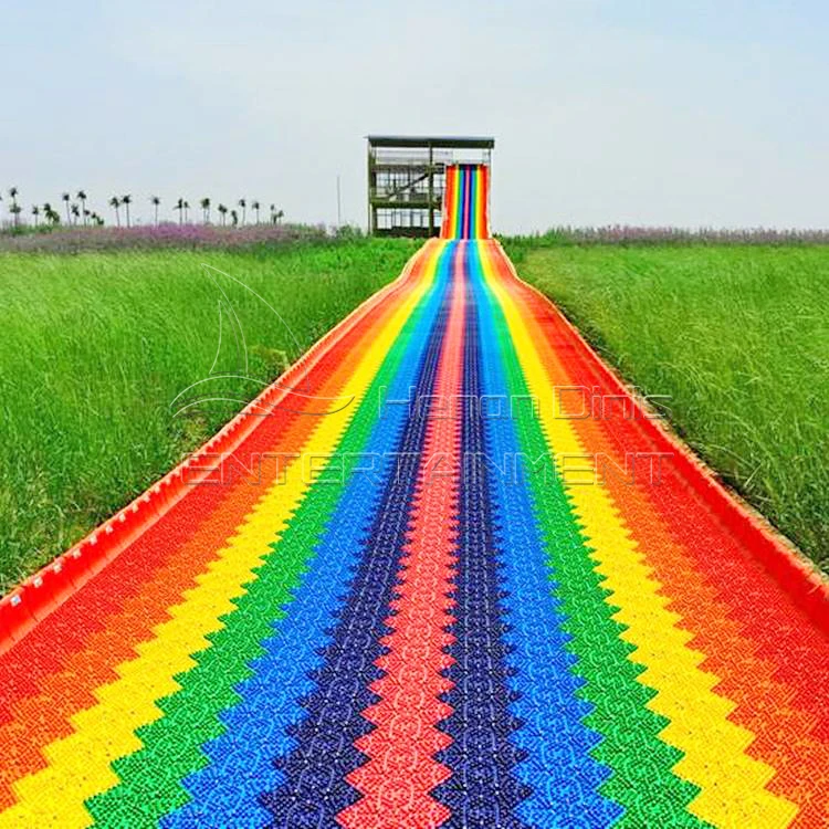 Outdoor Scenic Farm Playground Colorful Plastic Slide Children Adult Amusement Park rainbow Slide for Sale