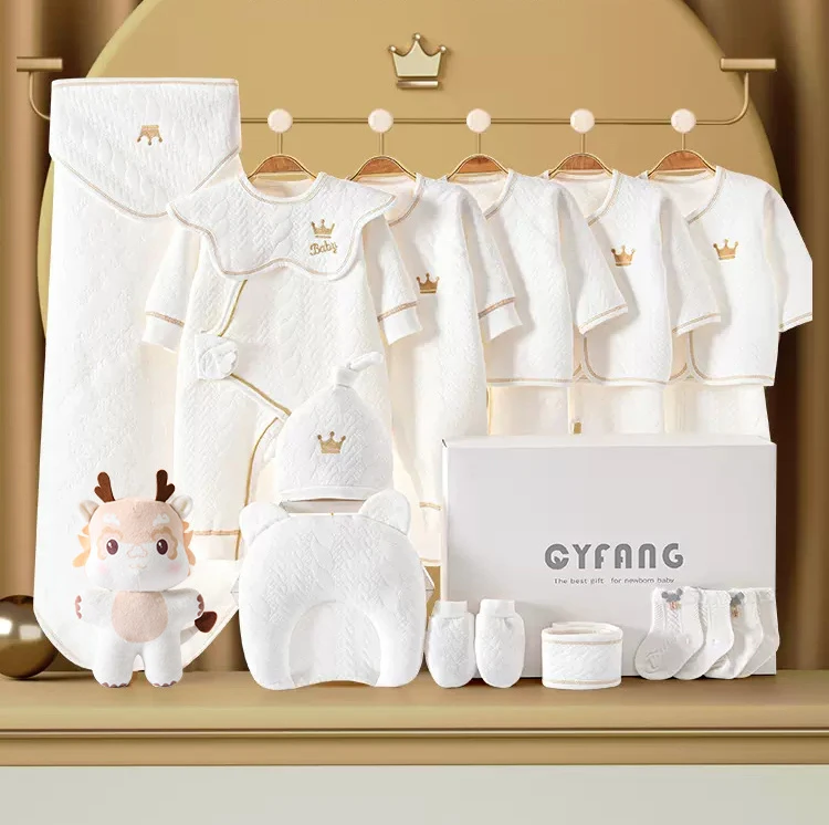 Лидер продаж, комплект одежды для новорожденных, комплект детской одежды из 100% хлопка, комплекты одежды для новорожденных от 0 до 3 месяцев в подарочной коробке