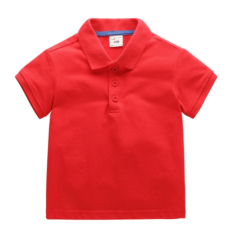 Wholesale Custom Logo Boys T-shirts & Polo Shirts Solid Color Blank Kids School Uniform Cotton Children Polo Shirt