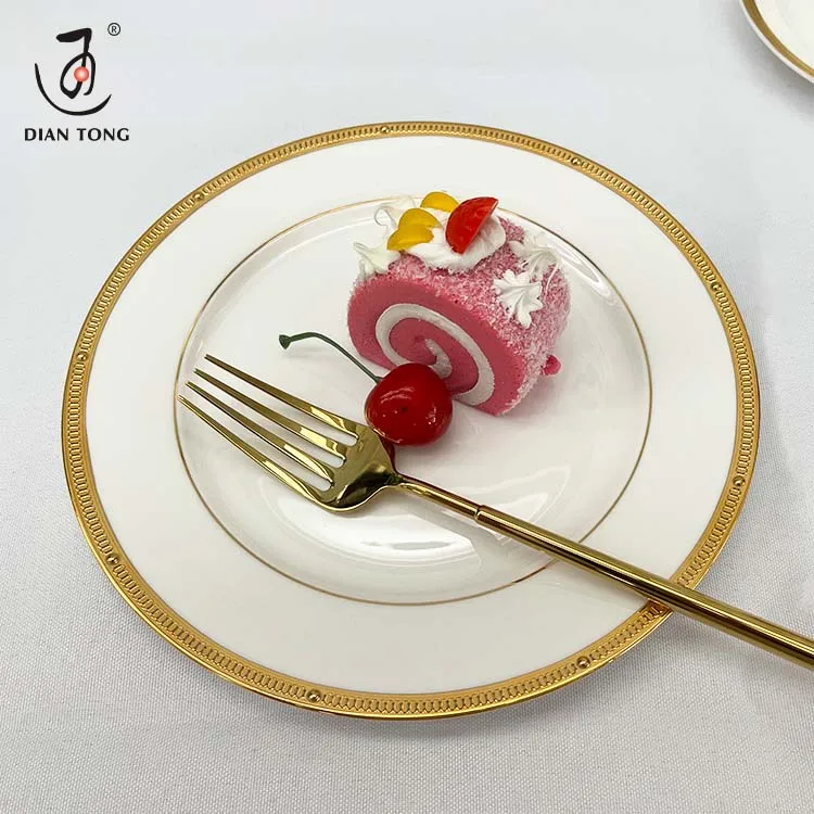 High Quality Luxury Modern Fruit Decor Catering Restaurant Custom Logo Ceramic Plate Set Dinnerware Dinner Plates For Wedding