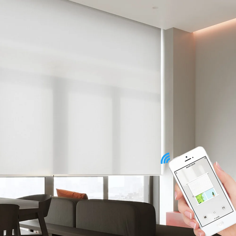 popular Ready to ship popular fantastic modern luxury semi blackout roller shade remote control roller shades