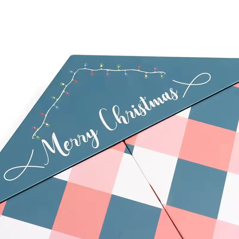 Custom Advent Calendar Children Christmas Toy box Packaging Gift Boxes Magnetic Double Door Empty Advent Calendar With Roof