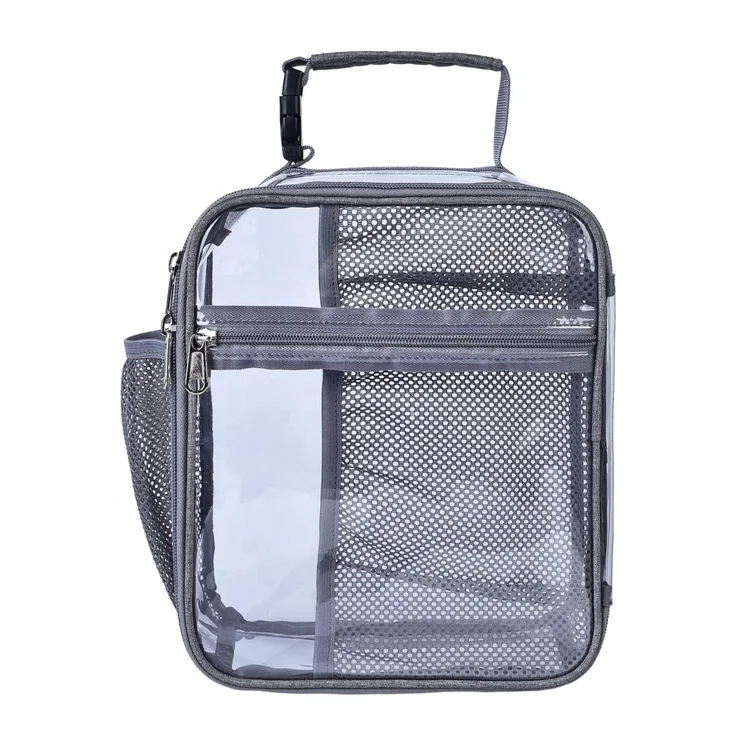 waterproof transparent PVC lunch snack organizer pouch customized logo clear PVC portable lunch box bags
