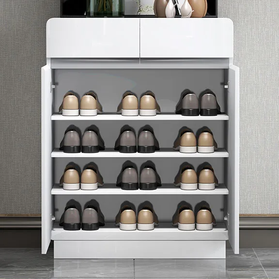 Modern wooden shoe cabinet white for entrance shoe rack cabinet minimalist home furniture