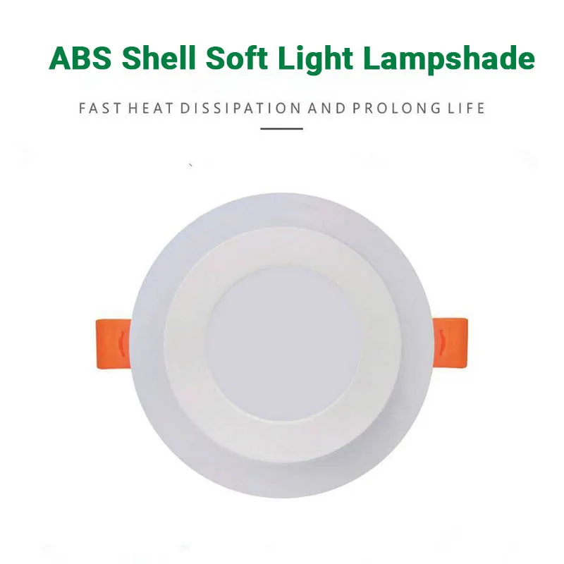 Modern LED Two-Color Dimming Panel Light with White Frame round Square LED down Ceiling Lamps Office Aluminum Body Indoor Use