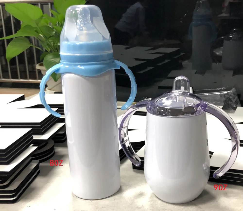 Personalized 8OZ Sublimation baby sippy cup bottle with handle